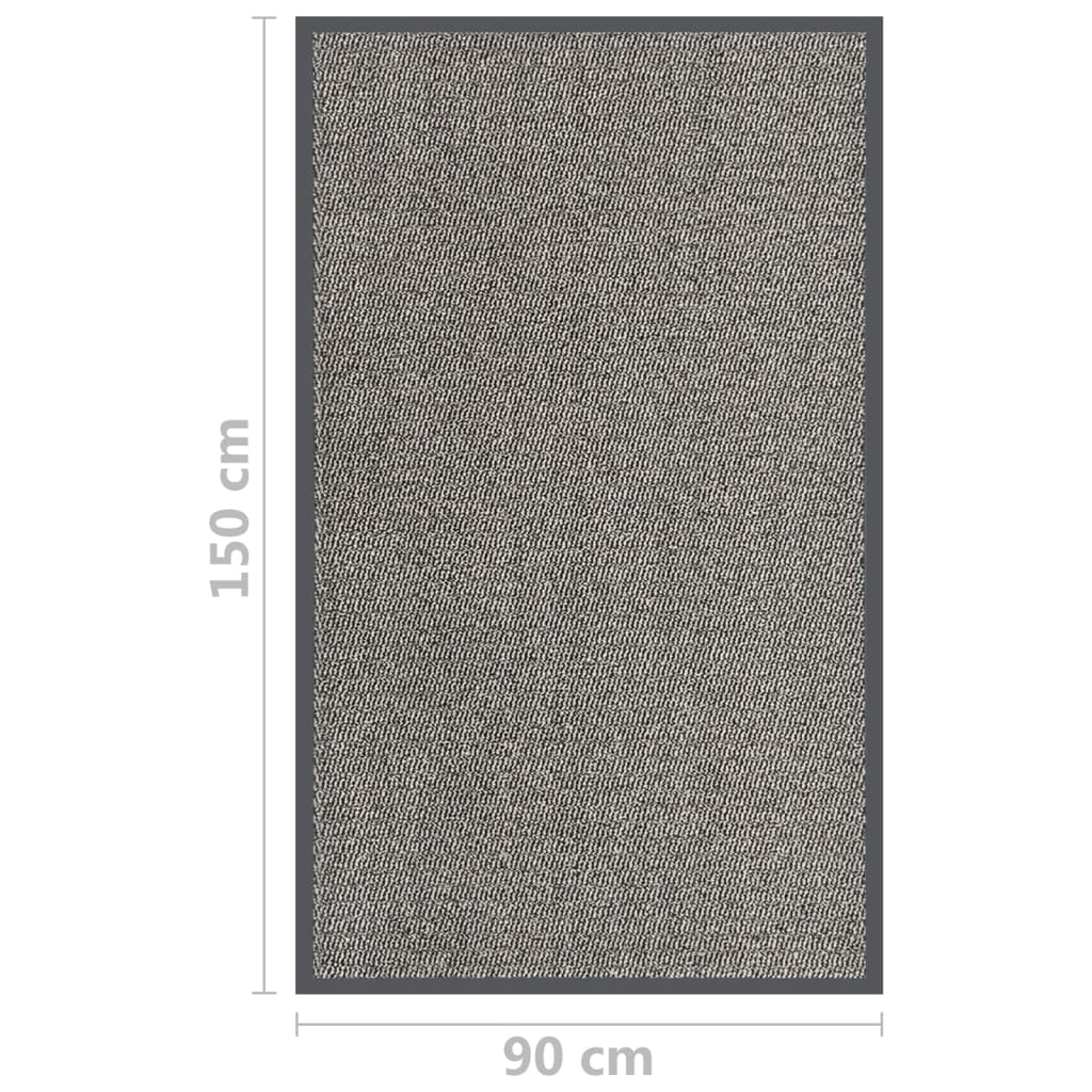 vidaXL Durų kilimėlis, šviesiai rudos spalvos, 90x150cm, dygsniuotas