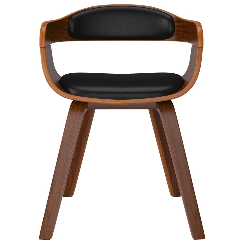 vidaXL Valgomojo kėdė, juoda, išlenkta mediena ir dirbtinė oda