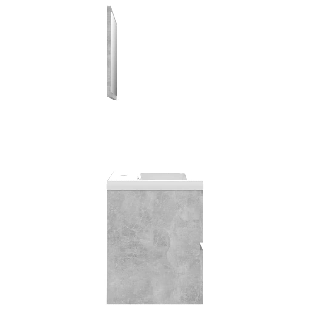 vidaXL Vonios kambario baldų komplektas, betono pilkos spalvos, MDP