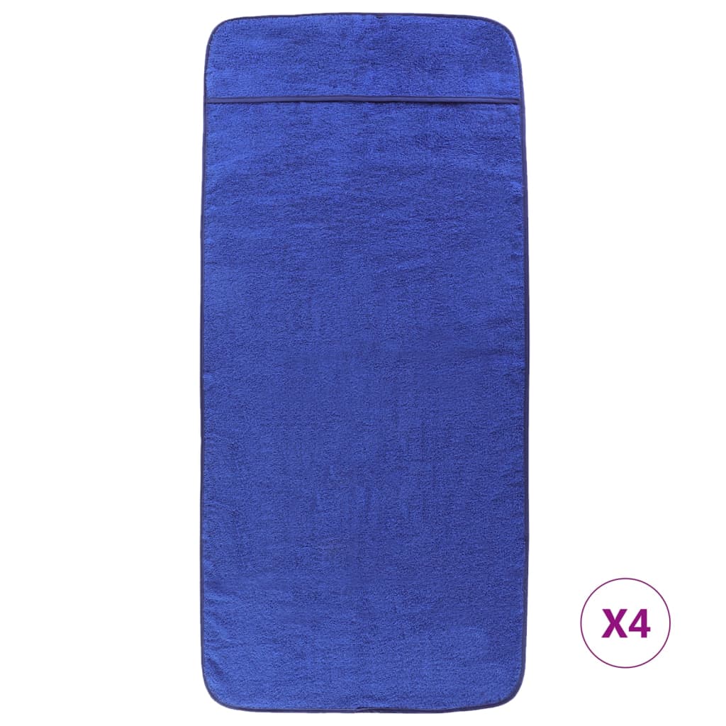 vidaXL Paplūdimio rankšluosčiai, 4vnt., mėlyni, 60x135cm, audinys
