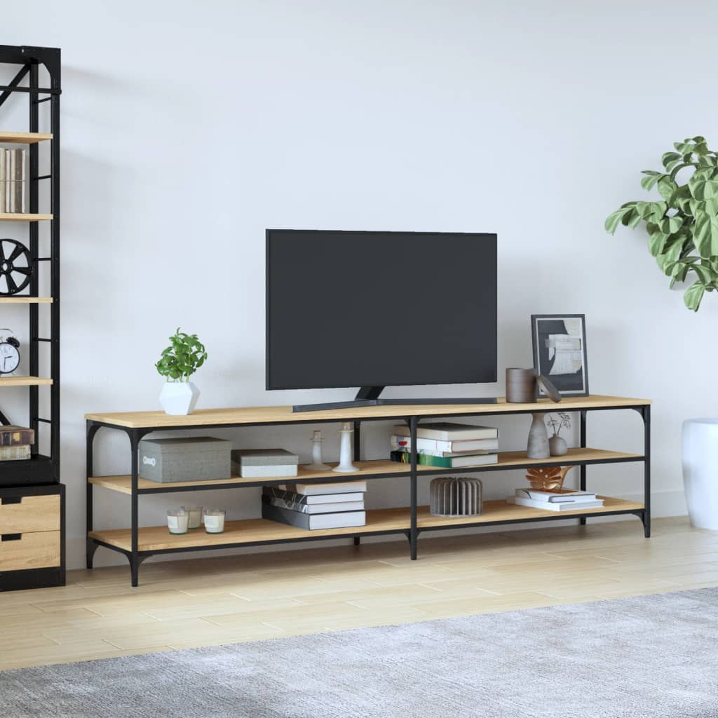 vidaXL Televizoriaus spintelė, ąžuolo, 200x30x50cm, mediena ir metalas