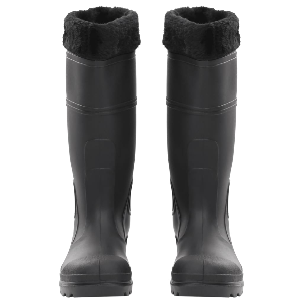 vidaXL Guminiai batai su išimamomis kojinėmis, juodi, PVC, 39 dydžio