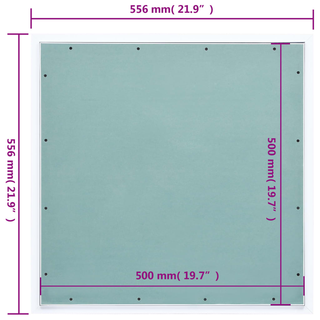 vidaXL Gipso kartono plokštė su aliuminiu rėmu, 500x500mm