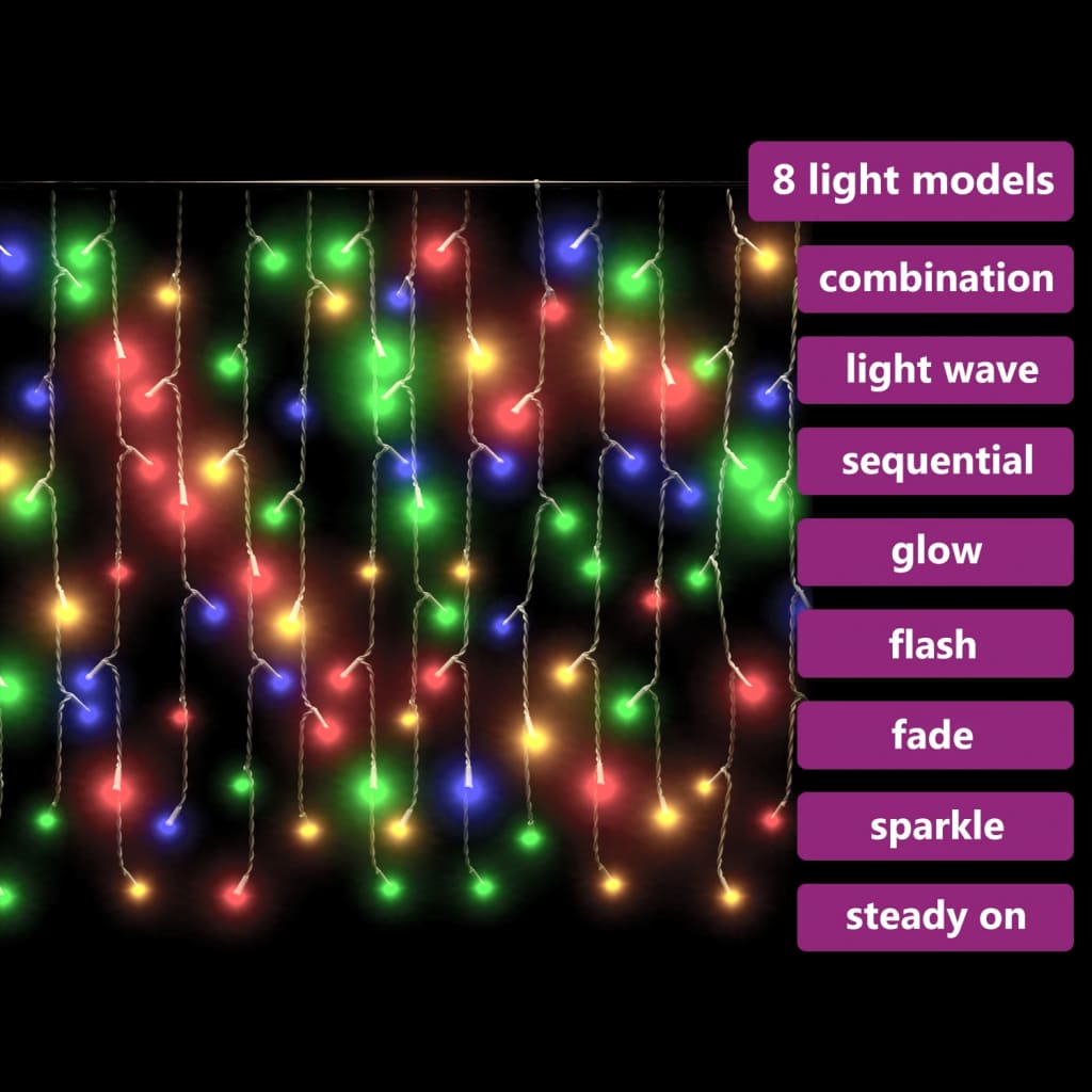 vidaXL LED girlianda varvekliai, 10m, 400 spalvotų LED, 8 funkcijos