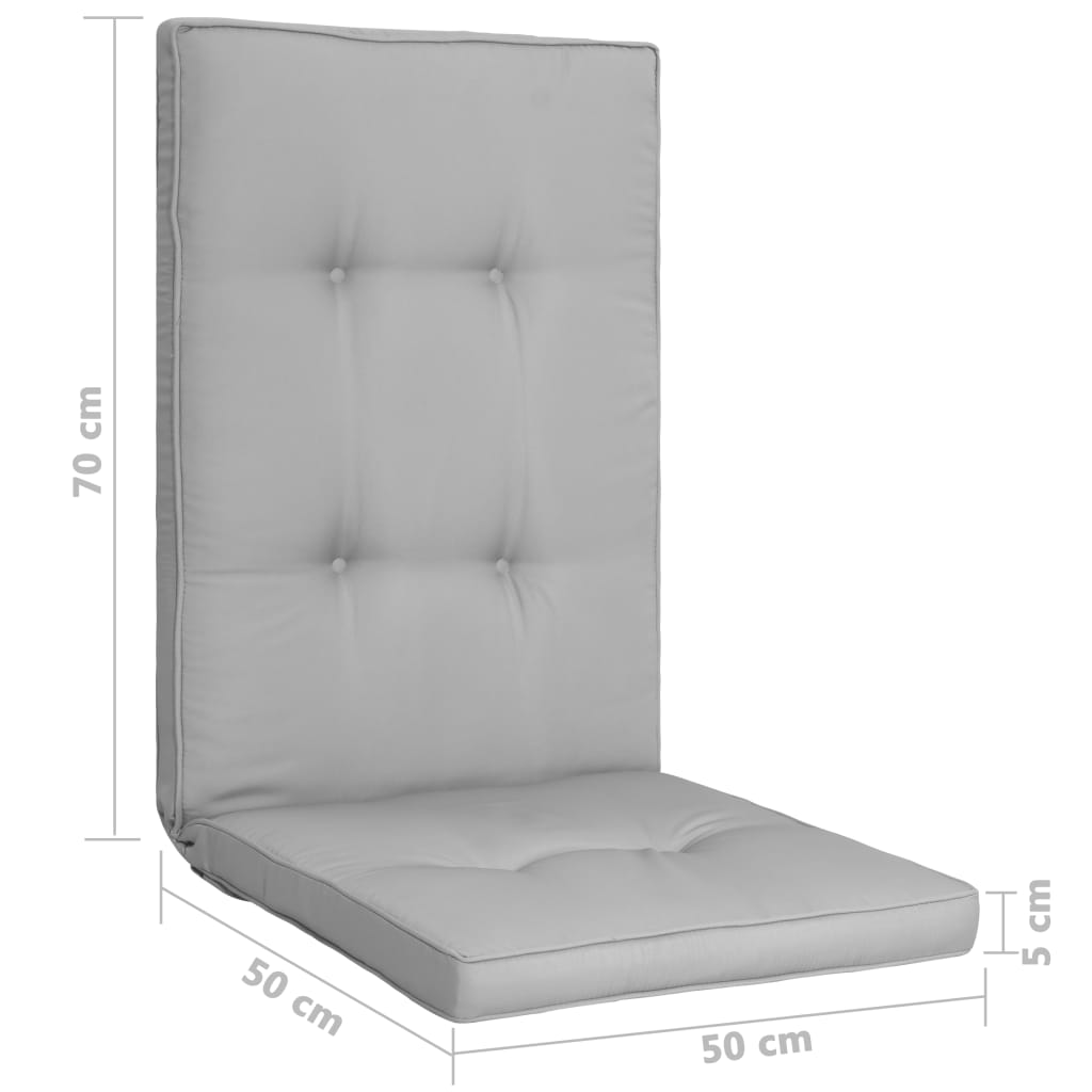 vidaXL Sodo kėdės pagalvėlės, 2vnt., pilkos spalvos, 120x50x5cm