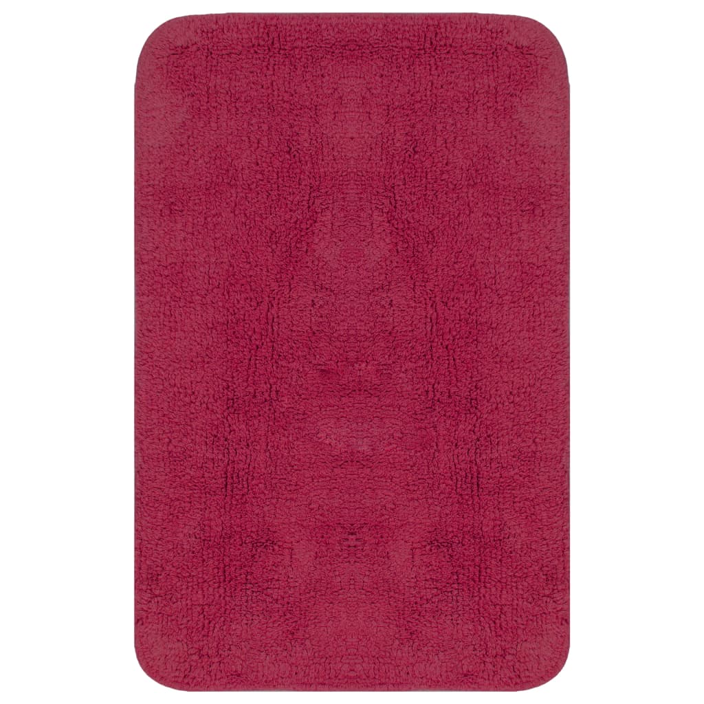vidaXL Vonios kilimėlių rinkinys, 3d., fuksijos spalvos, audinys
