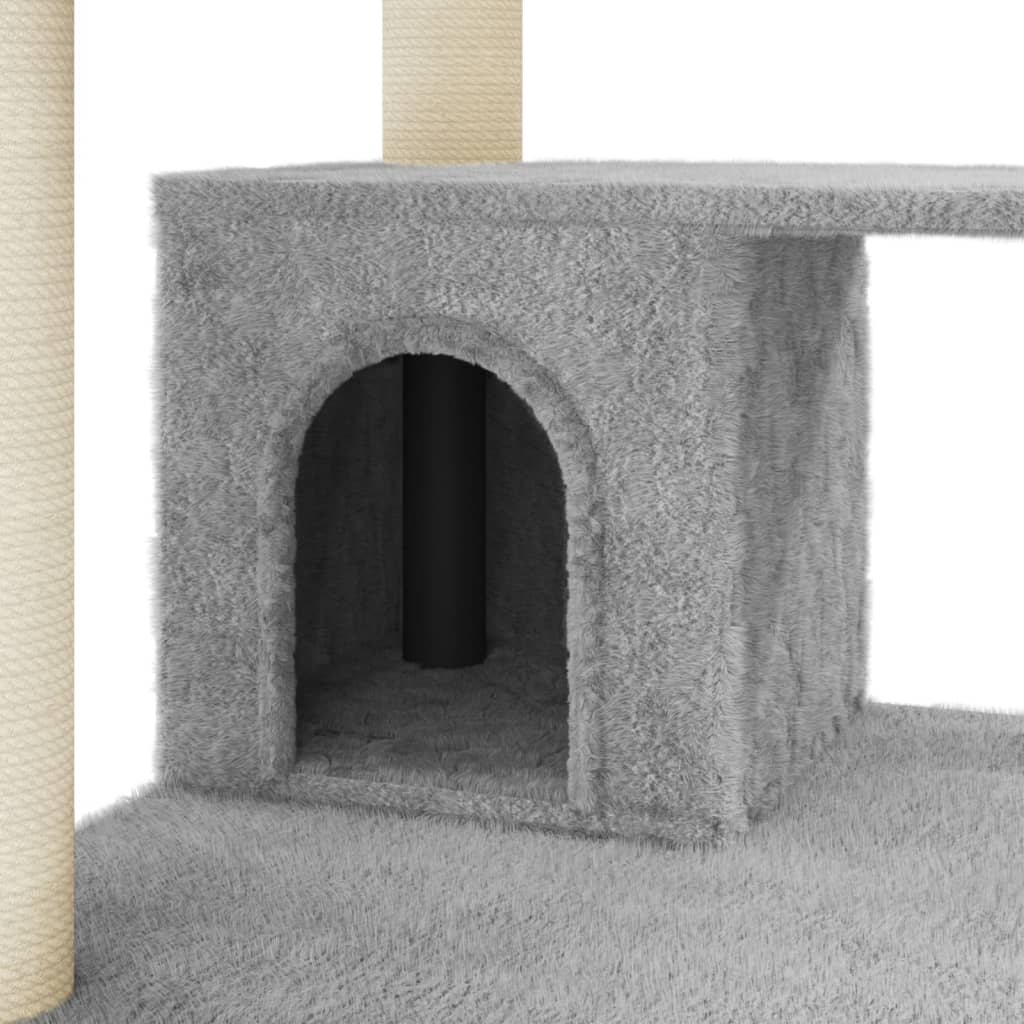 vidaXL Draskyklė katėms su stovais iš sizalio, šviesiai pilka, 183cm