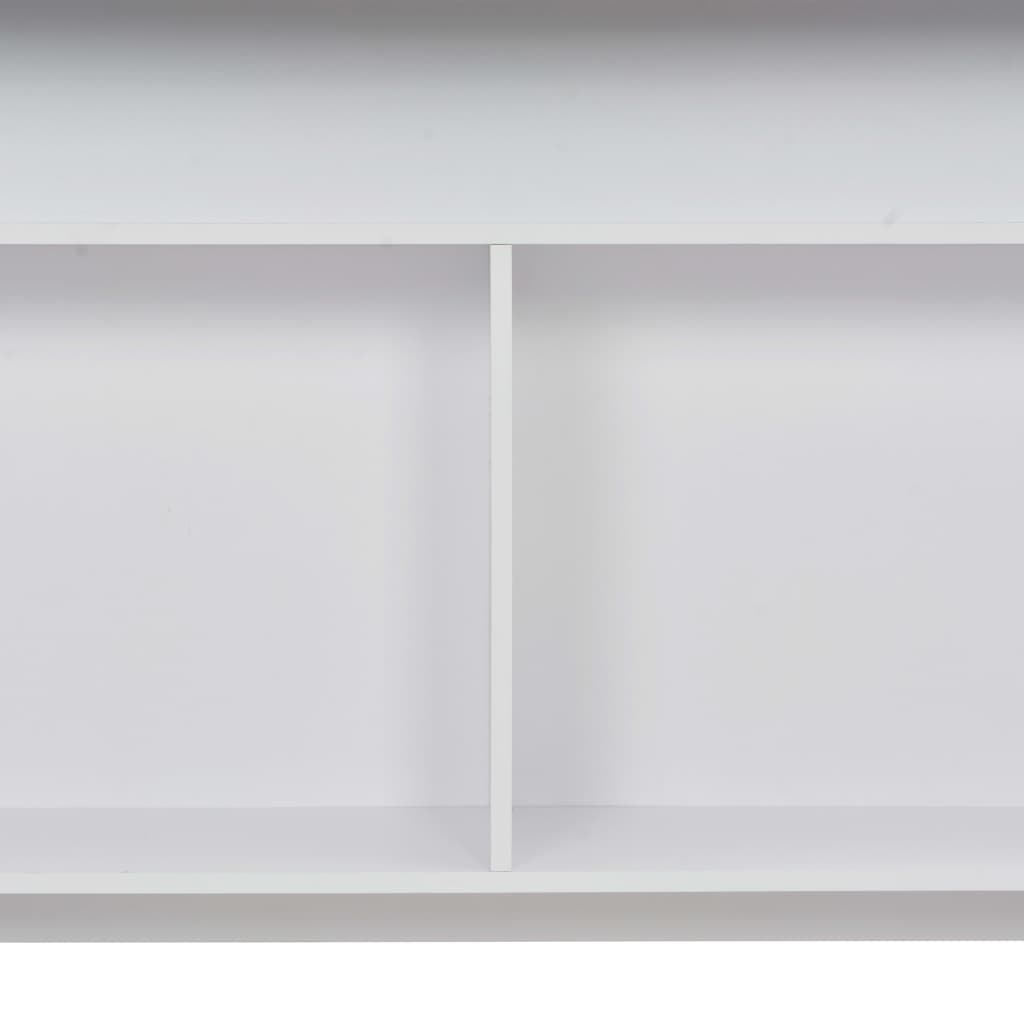 vidaXL Baro stalas su 2 stalviršiais, baltos sp., 130x40x120cm