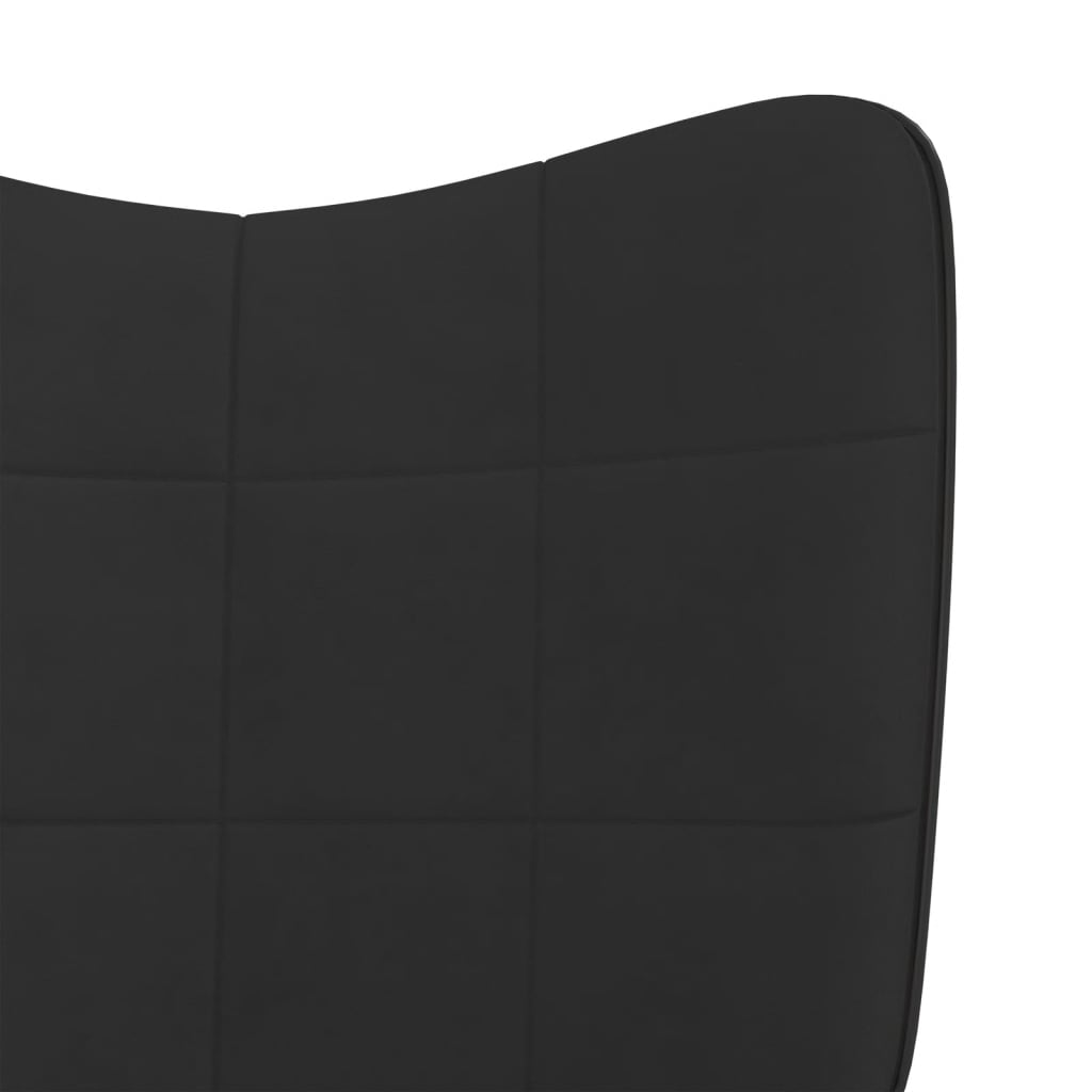 vidaXL Supama kėdė su pakoja, juodos spalvos, aksomas ir PVC