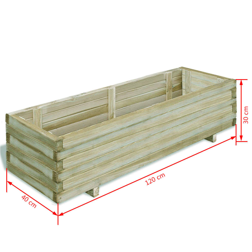 vidaXL Vazonas, 120x40x30cm, mediena, stačiakampis, aukštas