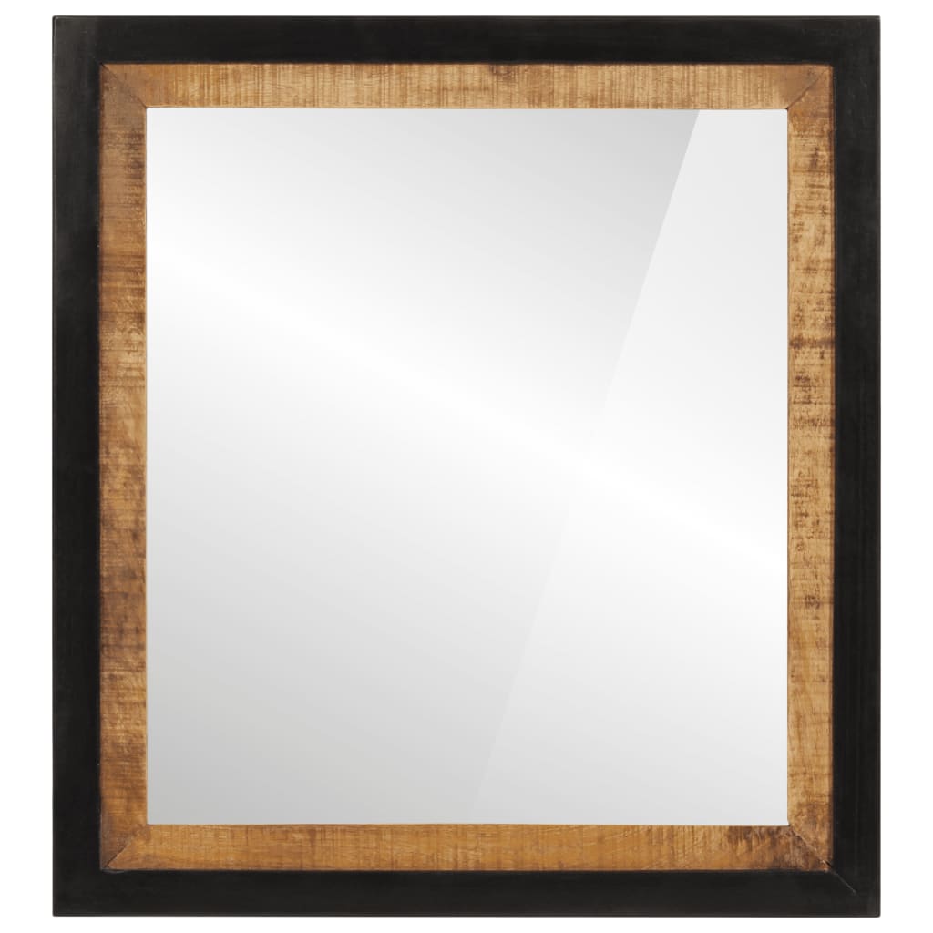 vidaXL Vonios veidrodis, 55x1x60cm, stiklas ir mango medienos masyvas