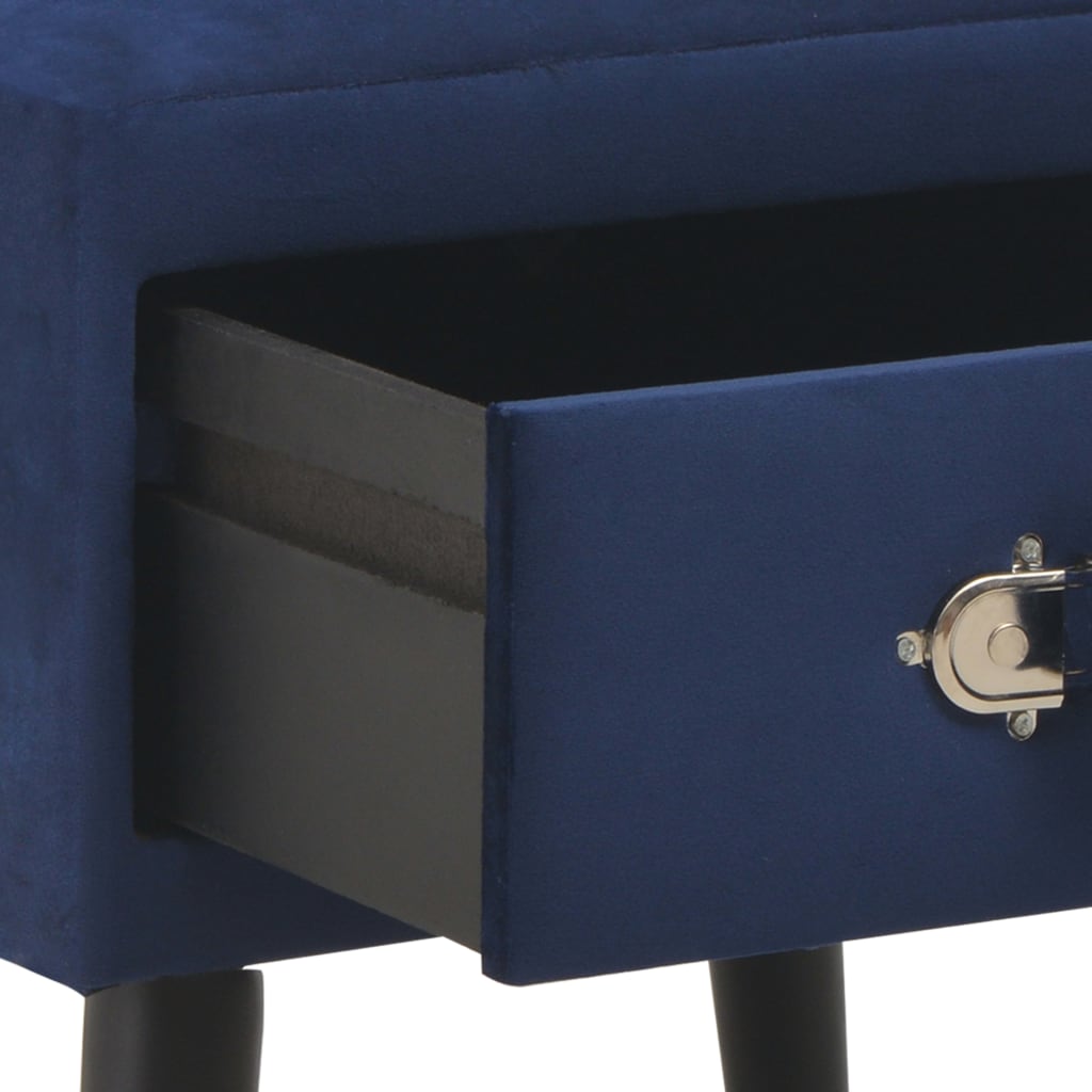 vidaXL Naktinis staliukas, mėlynas, 40x35x40cm, aksomas