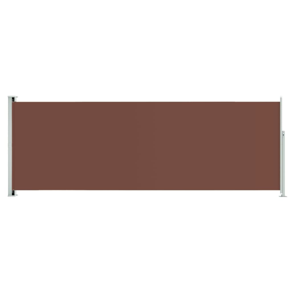 vidaXL Ištraukiama šoninė kiemo pertvara, rudos spalvos, 220x600cm