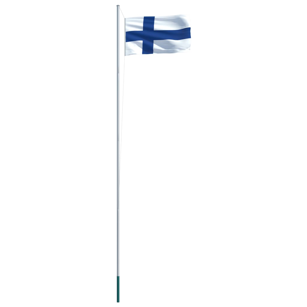 vidaXL Suomijos vėliava su stiebu, aliuminis, 6,2m