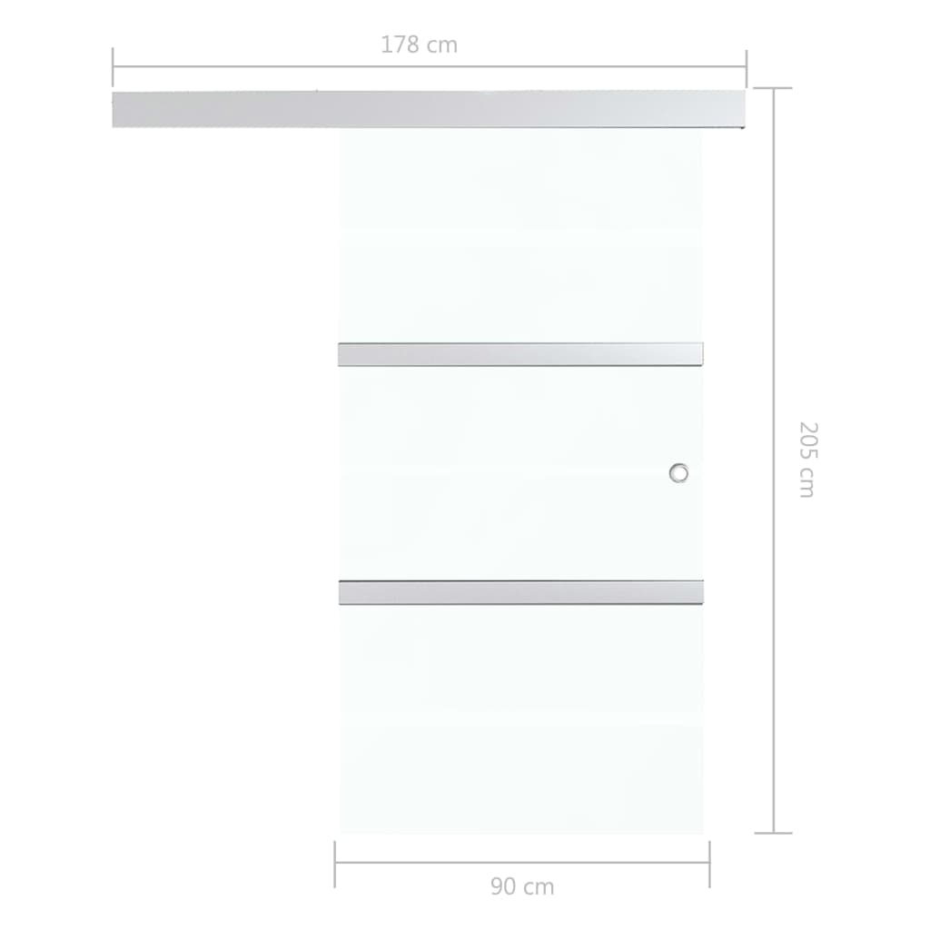 vidaXL Stumdomos durys su stabdikliais, 90x205cm, stiklas ir aliuminis
