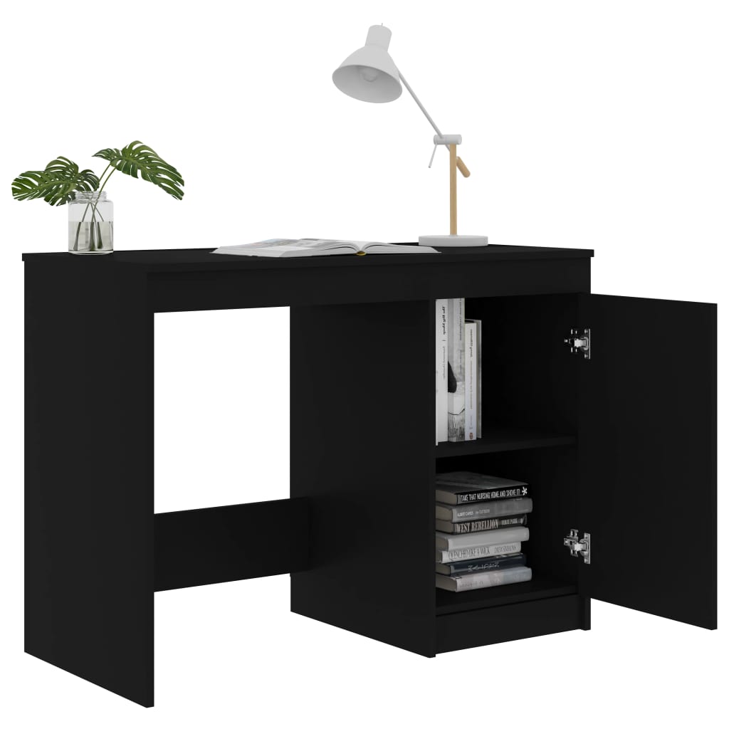 vidaXL Rašomasis stalas, juodos spalvos, 100x50x76cm, MDP