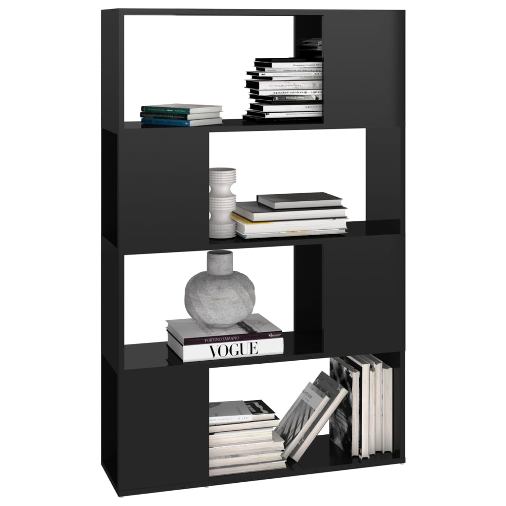 vidaXL Spintelė knygoms/kambario pertvara, juoda, 80x24x124,5cm