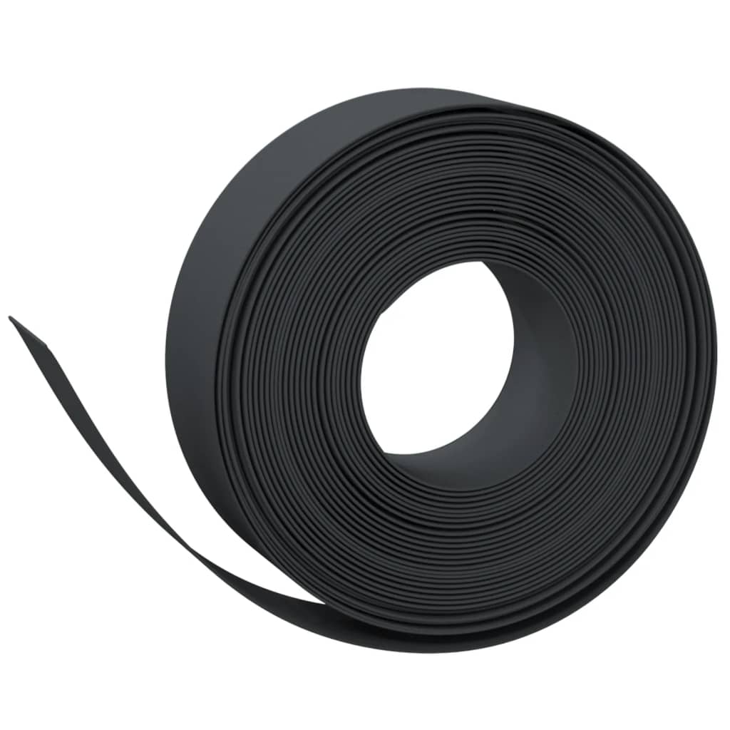 vidaXL Sodo apvadas, juodos spalvos, 10m, 15cm, polietilenas