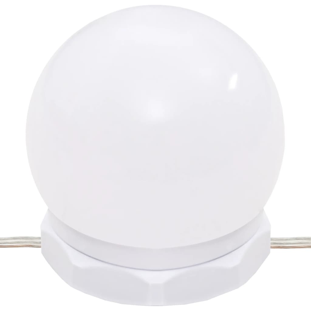 vidaXL Veidrodinė spintelė su LED, balta, 76x15x55cm, blizgi