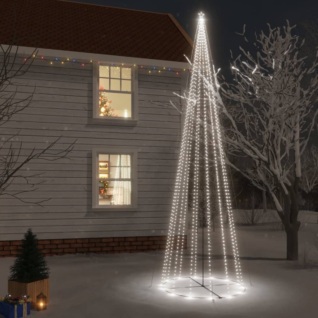 vidaXL Kalėdų eglutė, 230x800cm, kūgio formos, 1134 šaltos baltos LED