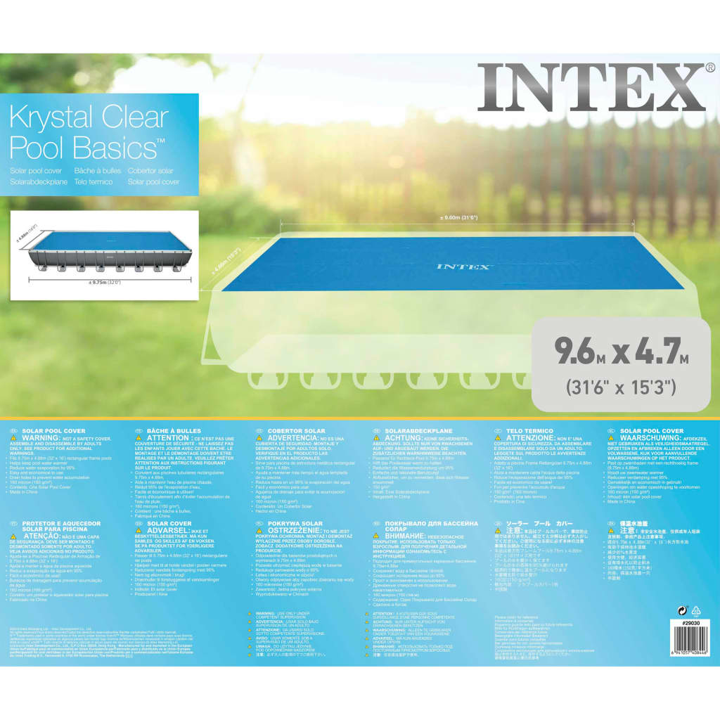 Intex Saulės šilumą sulaikantis baseino uždangalas, 975x488cm