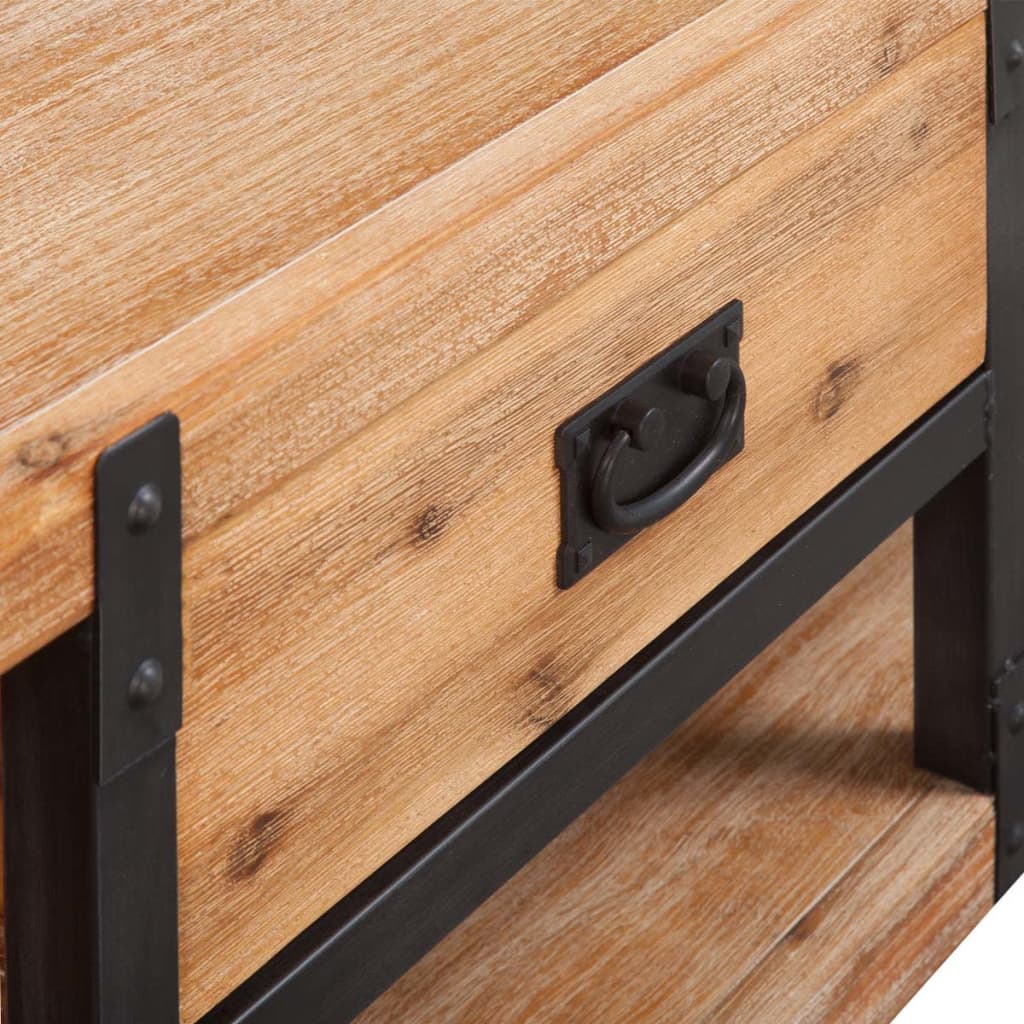 vidaXL TV staliukas, tvirta akacijos mediena, 140x40x45 cm
