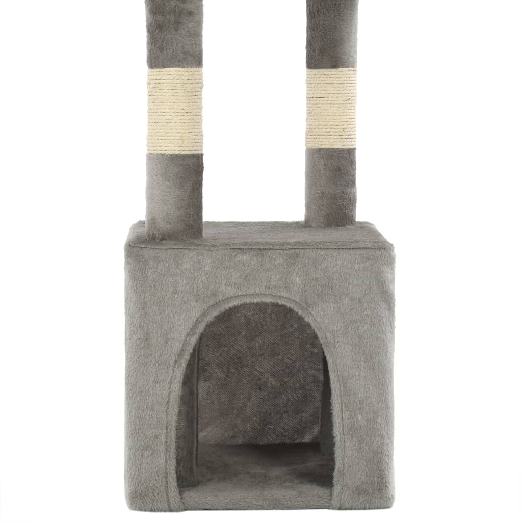 vidaXL Draskyklė katėms su stovais iš sizalio, 109cm, pilka
