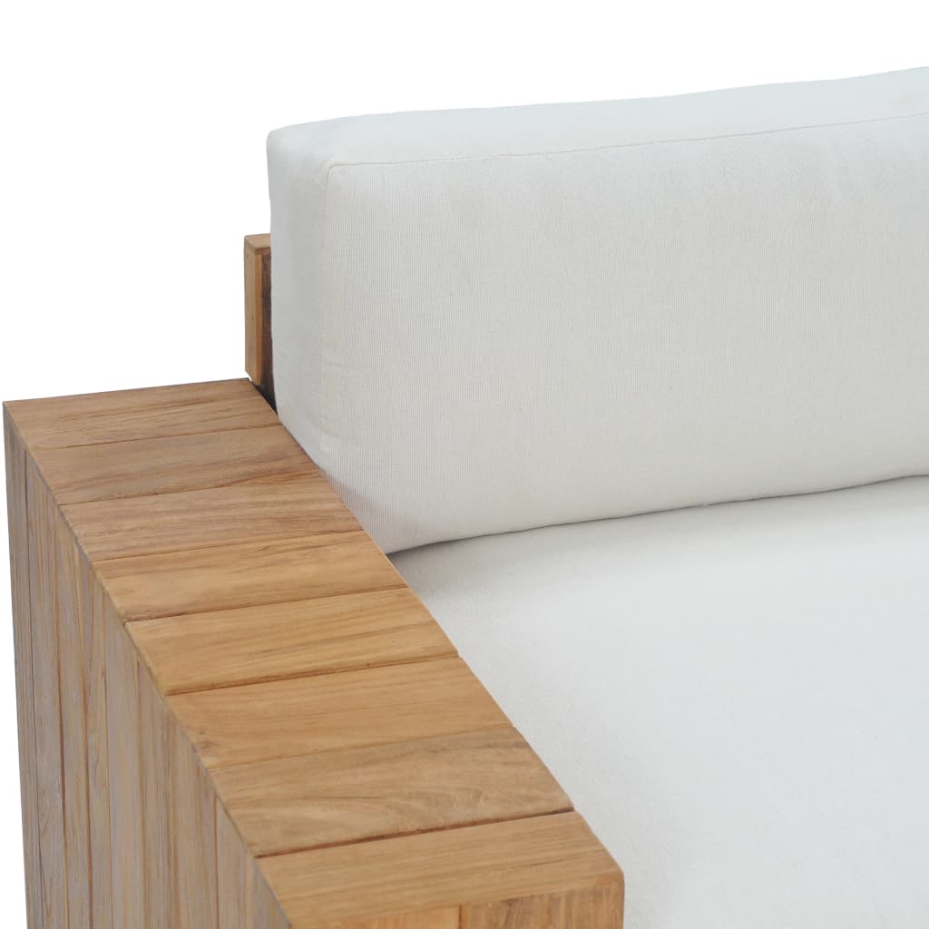 vidaXL Krėslas su pagalvėlėmis, tikmedžio medienos masyvas