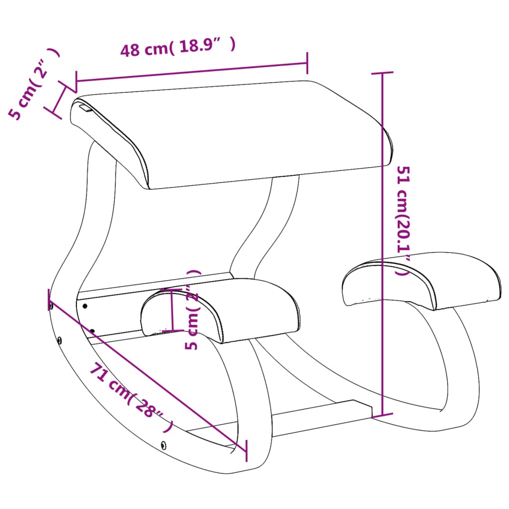 vidaXL Sodo kėdutė, juodos spalvos, 48x71x51cm, beržo fanera