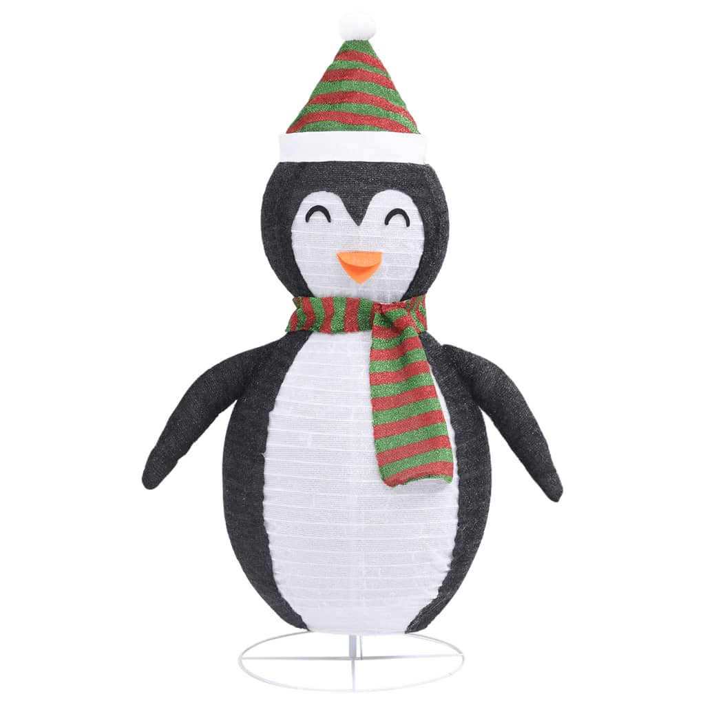 vidaXL Kalėdinė dekoracija pingvinas, 120cm, prabangus audinys, LED