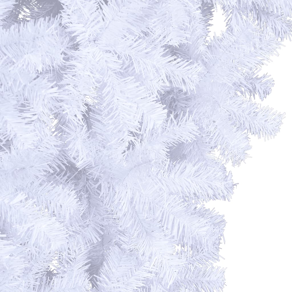 vidaXL Apversta dirbtinė Kalėdų eglutė su stovu, balta, 210cm