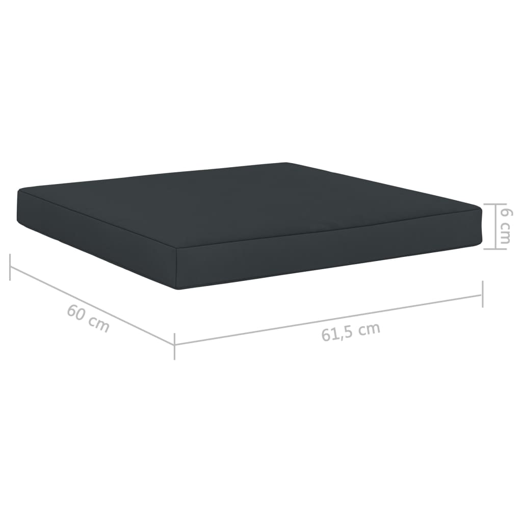 vidaXL Grindų/paletės pagalvėlė, antracito, 60x61,5x6cm, audinys