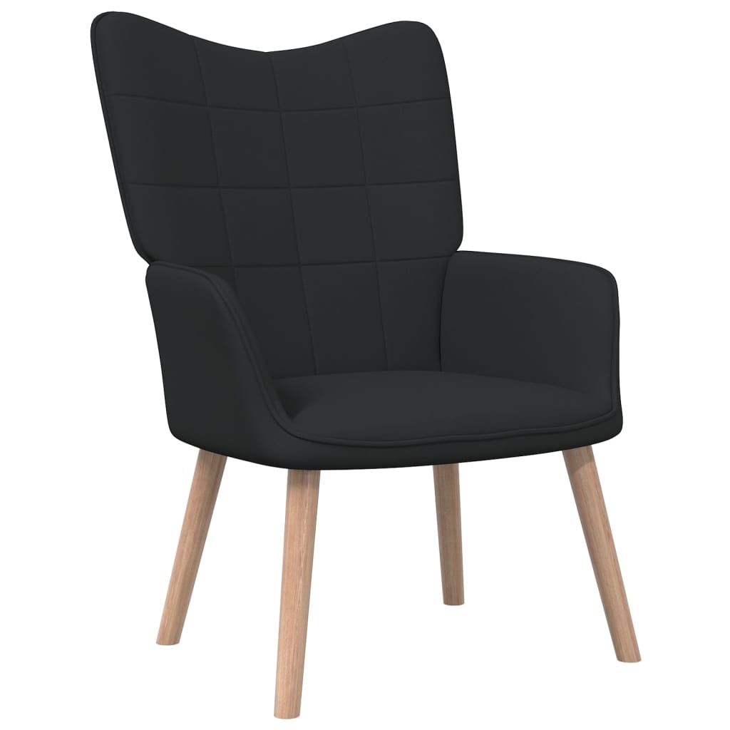 vidaXL Poilsio kėdė, juodos spalvos, audinys