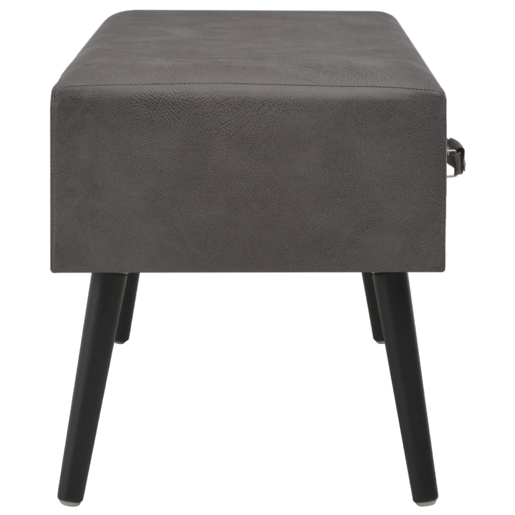 vidaXL Kavos staliukas, pilkos spalvos, 80x40x46 cm, dirbtinė oda