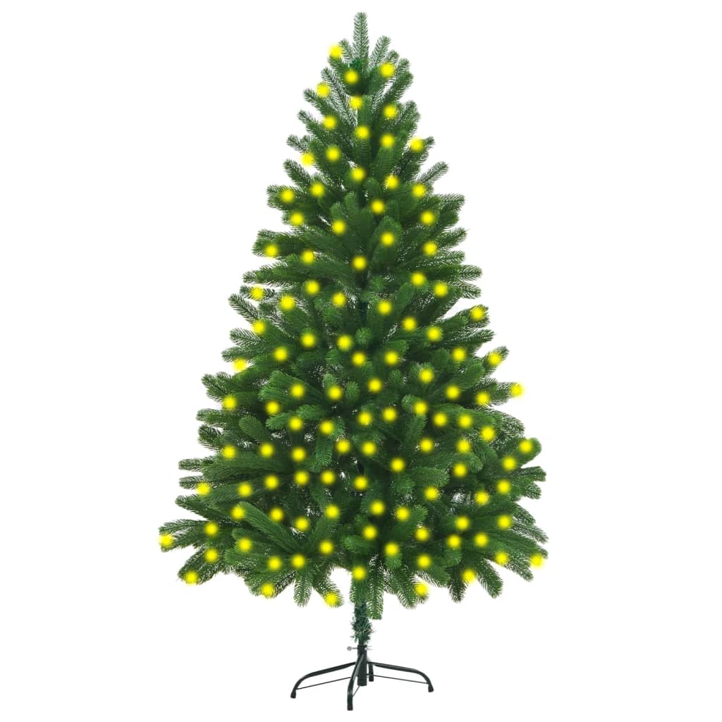 vidaXL Dirbtinė apšviesta Kalėdų eglutė, žalios spalvos, 210cm