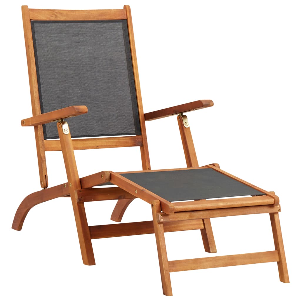vidaXL Lauko terasos kėdė, akacijos medienos masyvas ir tekstilenas