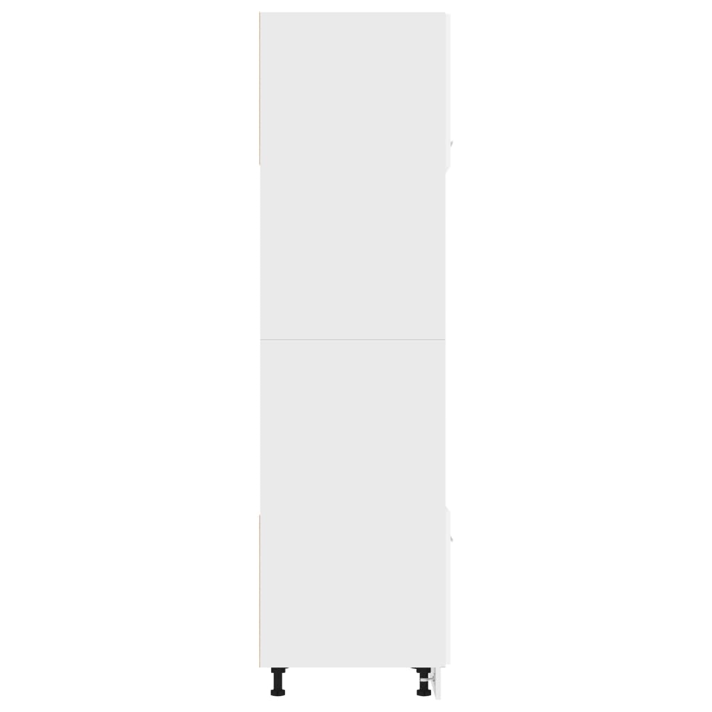 vidaXL Spintelė mikrobangų krosnelei, balta, 60x57x207cm, MDP, blizgi