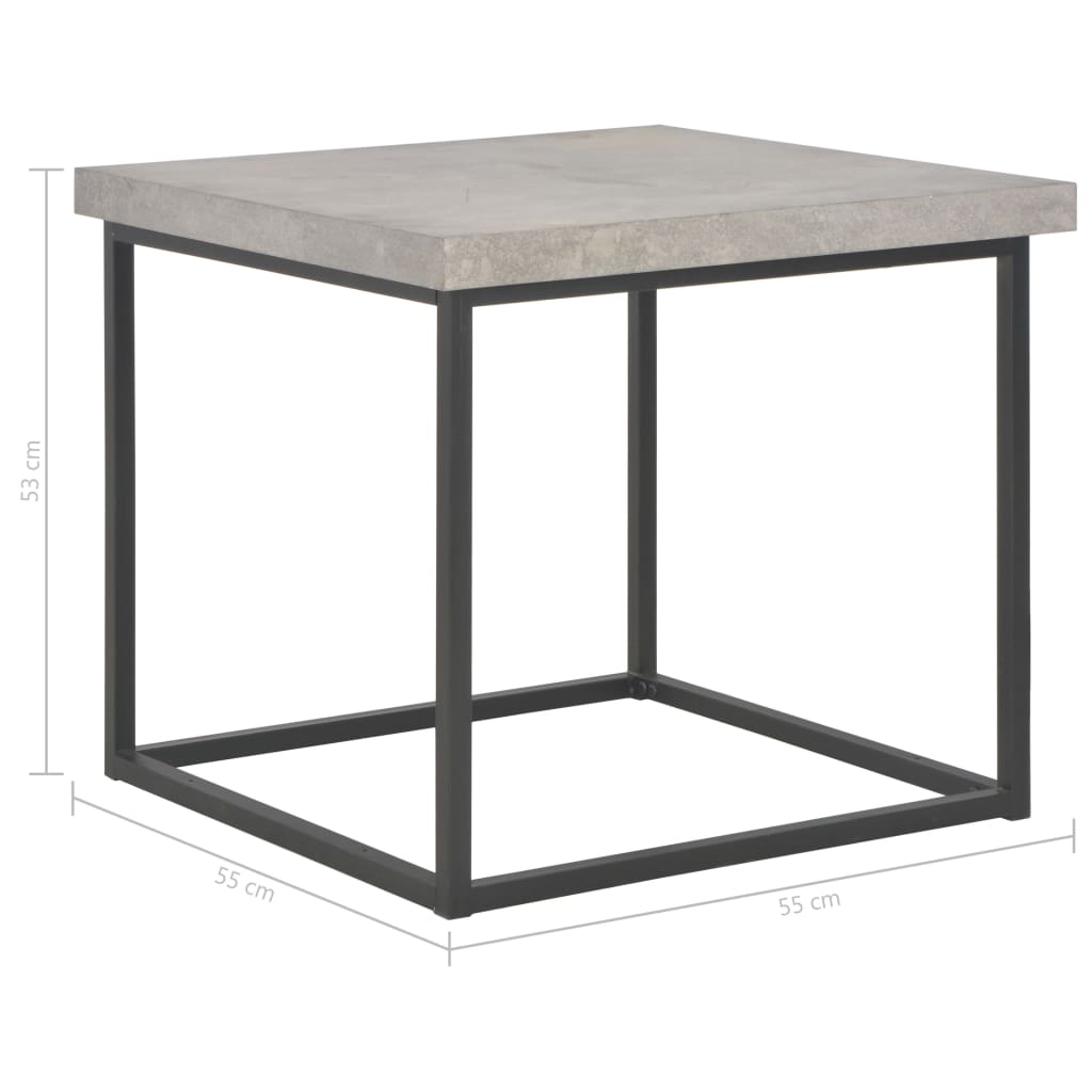 vidaXL Kavos staliukas, 55x55x53cm, betono išvaizdos