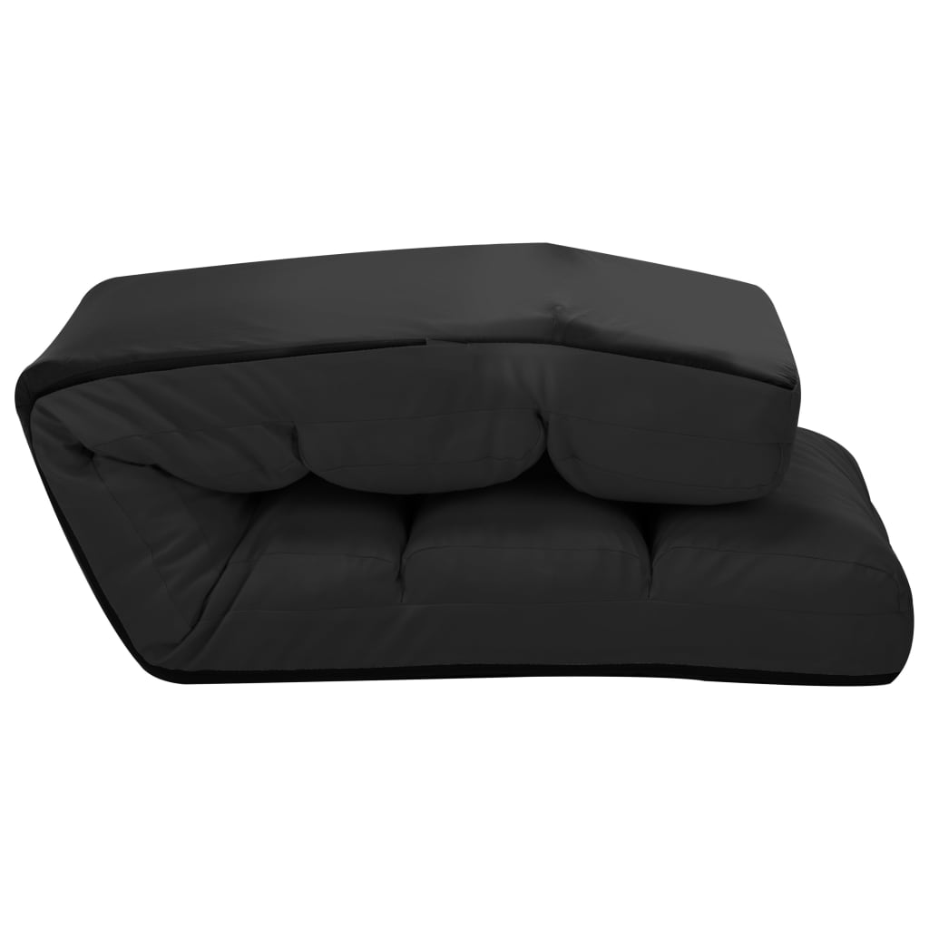 vidaXL Sulankstomas čiužinukas-kėdė, juodos spalvos, dirbtinė oda