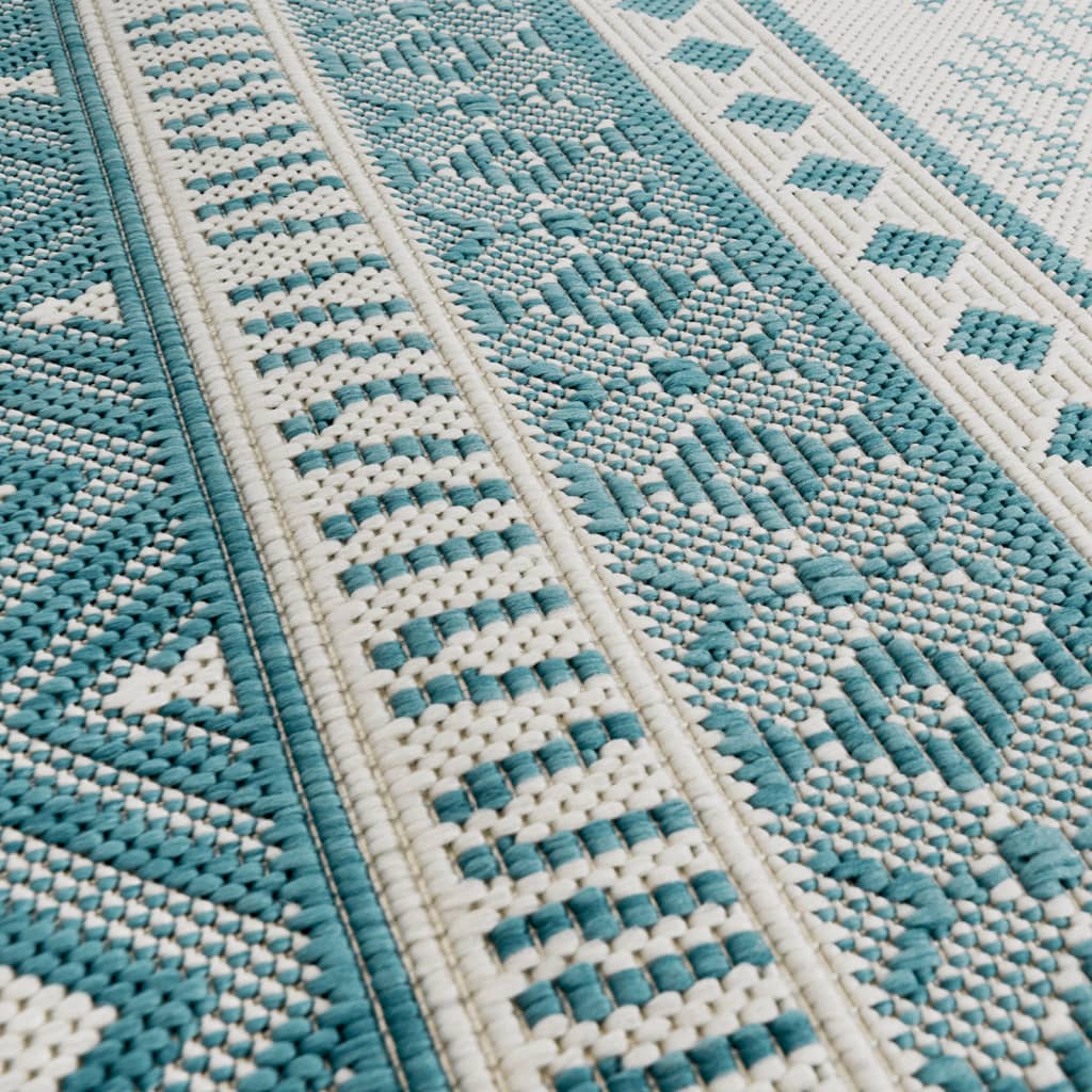 vidaXL Lauko kilimėlis, vandens ir baltos spalvos, 100x200cm, dvipusis