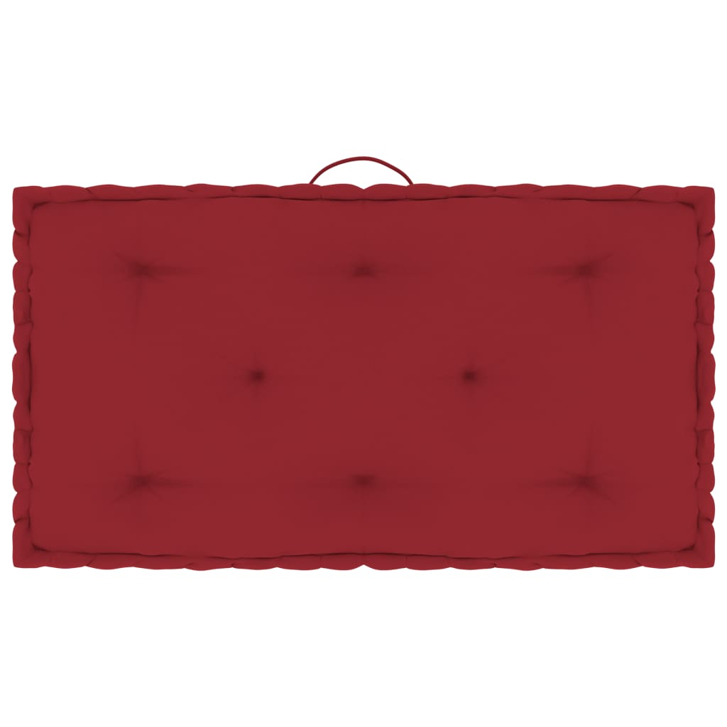 vidaXL Grindų/paletės pagalvėlės, 3vnt., tamsiai raudonos, medvilnė