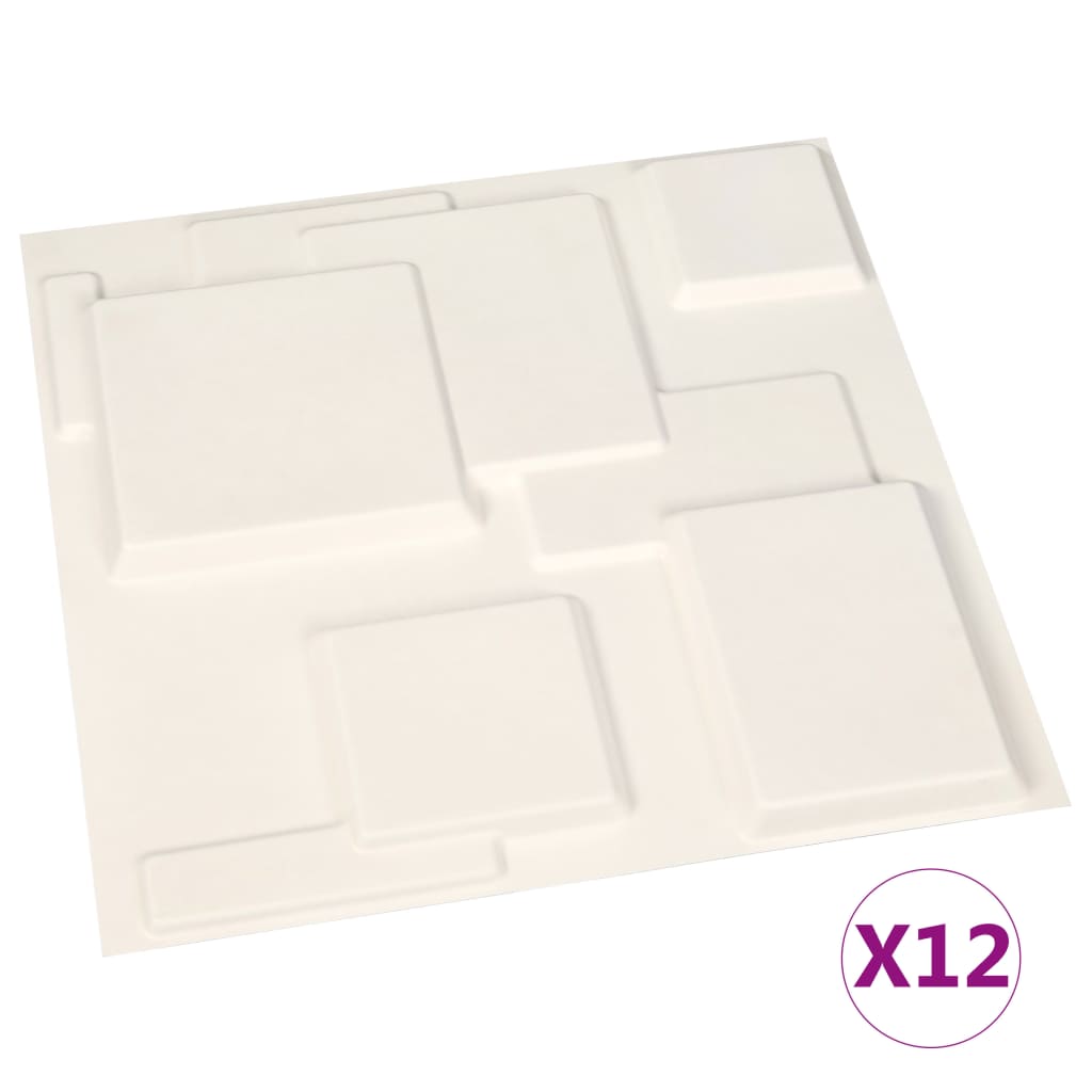 vidaXL Sienų plokštės, 12vnt., 0,5x0,5m, 3m², 3D