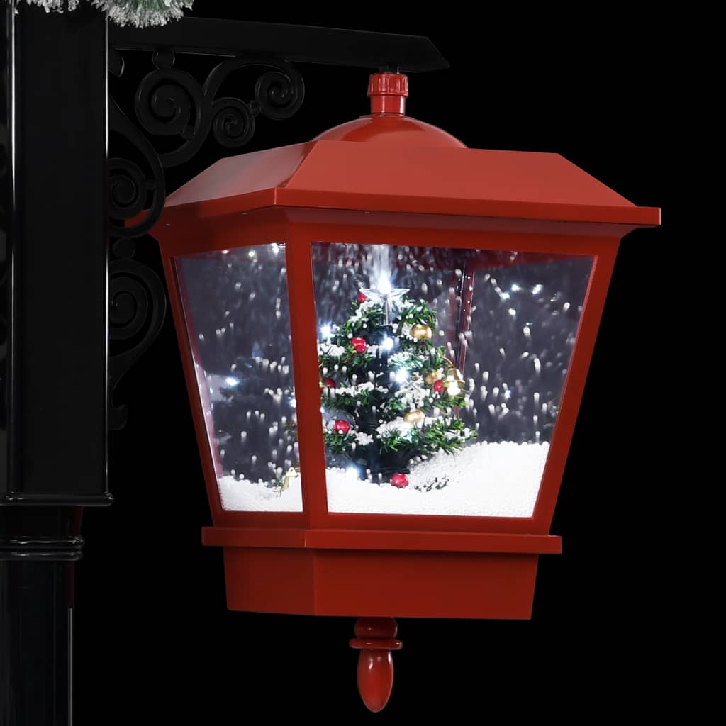 vidaXL Kalėdinis gatvės šviestuvas, juodas/raudonas, 81x40x188cm, PVC