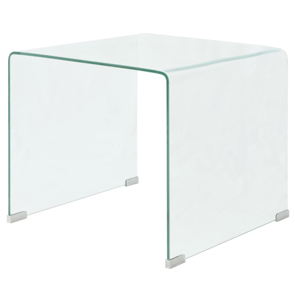 vidaXL Kavos staliukas, grūdintas stiklas, 49,5x50x45 cm, skaidrus
