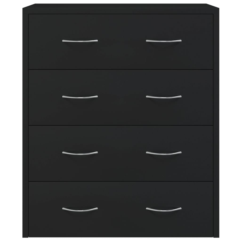 vidaXL Šoninė spintelė su 4 stalčiais, juodos spalvos, 60x30,5x71cm