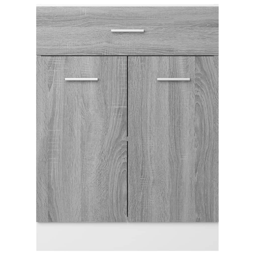 vidaXL Apatinė spintelė su stalčiumi, pilka, 60x46x81,5cm, mediena