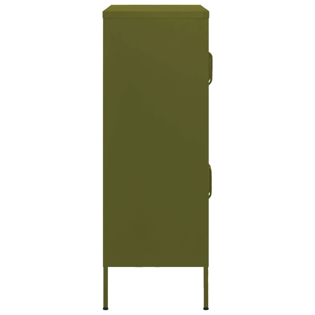 vidaXL Sandėliavimo spintelė, alyvuogių žalia, 80x35x101,5cm, plienas