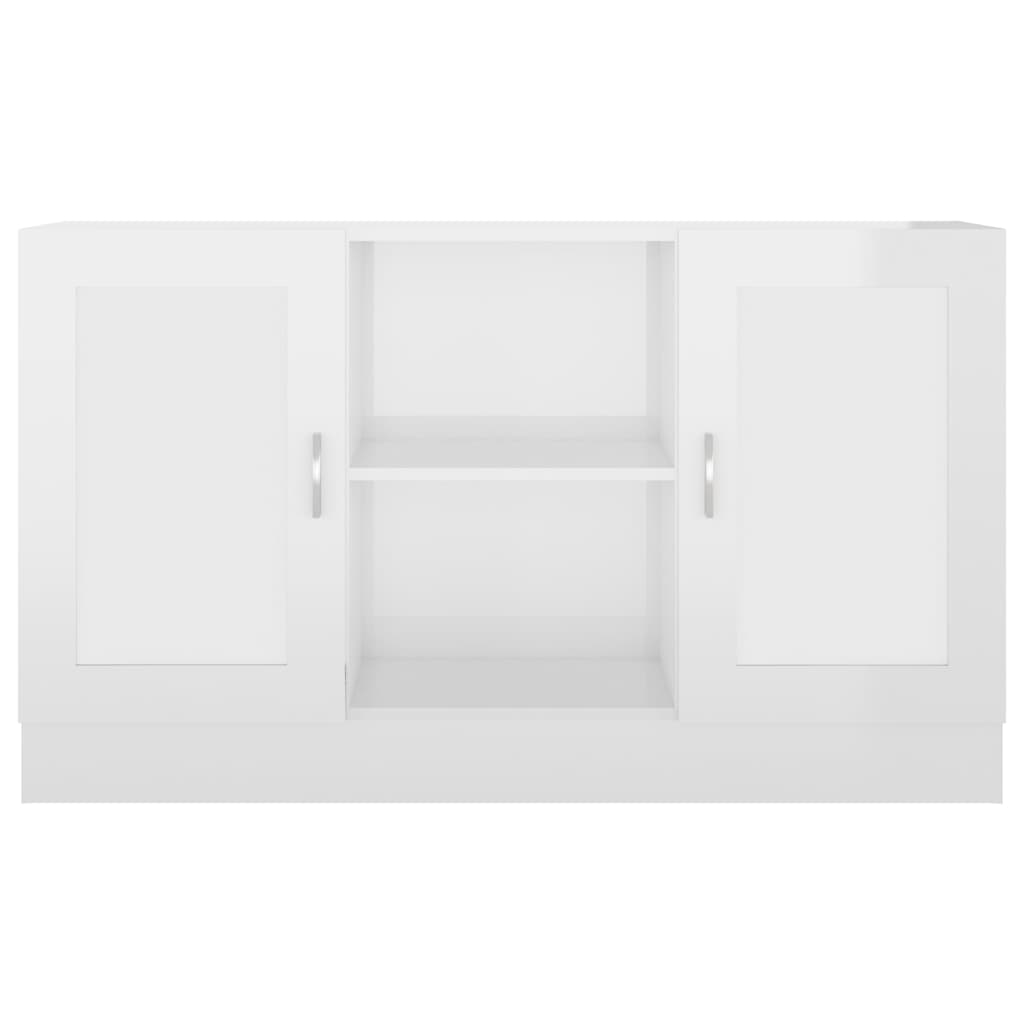 vidaXL Šoninė spintelė, baltos spalvos, 120x30,5x70cm, MDP, blizgi