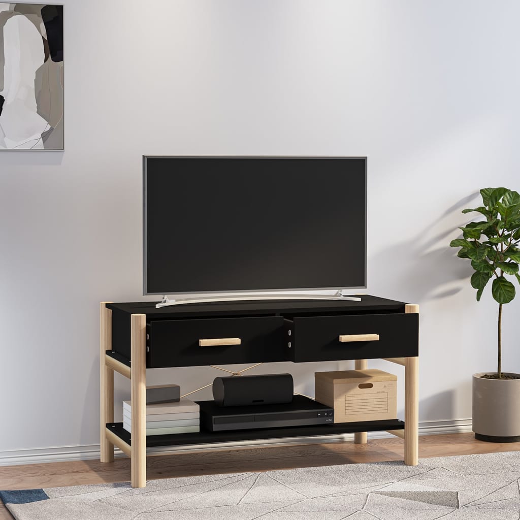 vidaXL Televizoriaus spintelė, juodos spalvos, 82x38x45cm, mediena