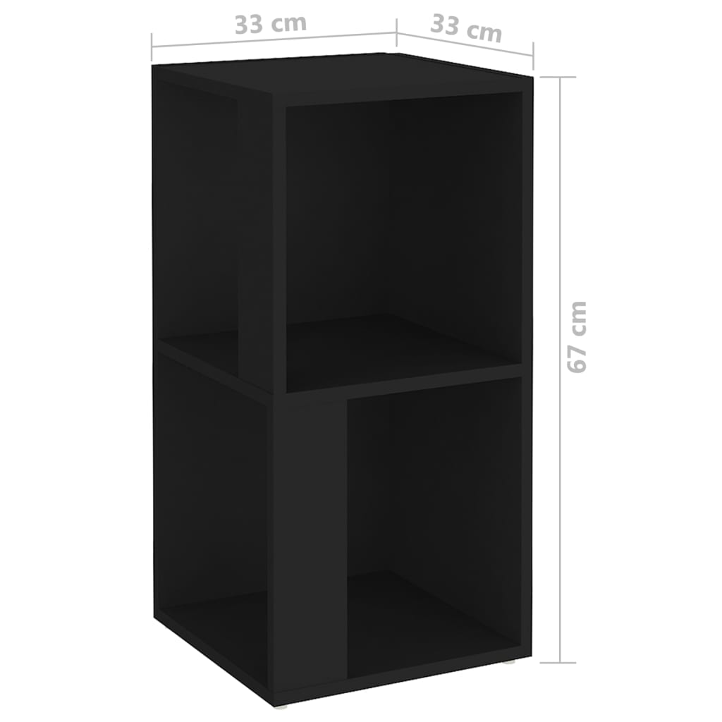 vidaXL Kampinė spintelė, juodos spalvos, 33x33x67cm, MDP